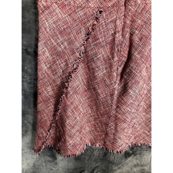 Banana Republic Womens Tweed Pink Fringe A Line Lined Skirt Faux Wrap Size 12 - Picture 7 of 7